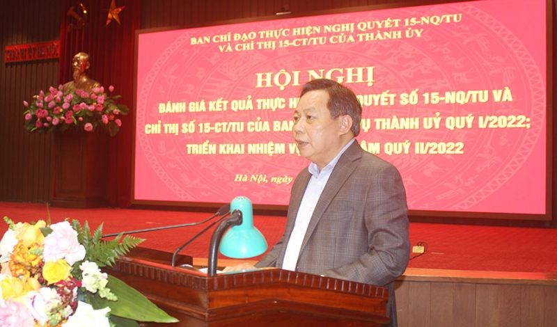 Phó Bí thư Thành ủy Hà Nội Nguyễn Văn Phong kết luận tại Hội nghị	Ảnh: TL