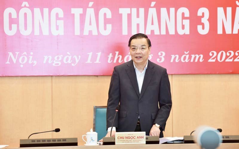 Chủ tịch UBND TP Hà Nội Chu Ngọc Anh phát biểu tại hội nghị	Ảnh: VT