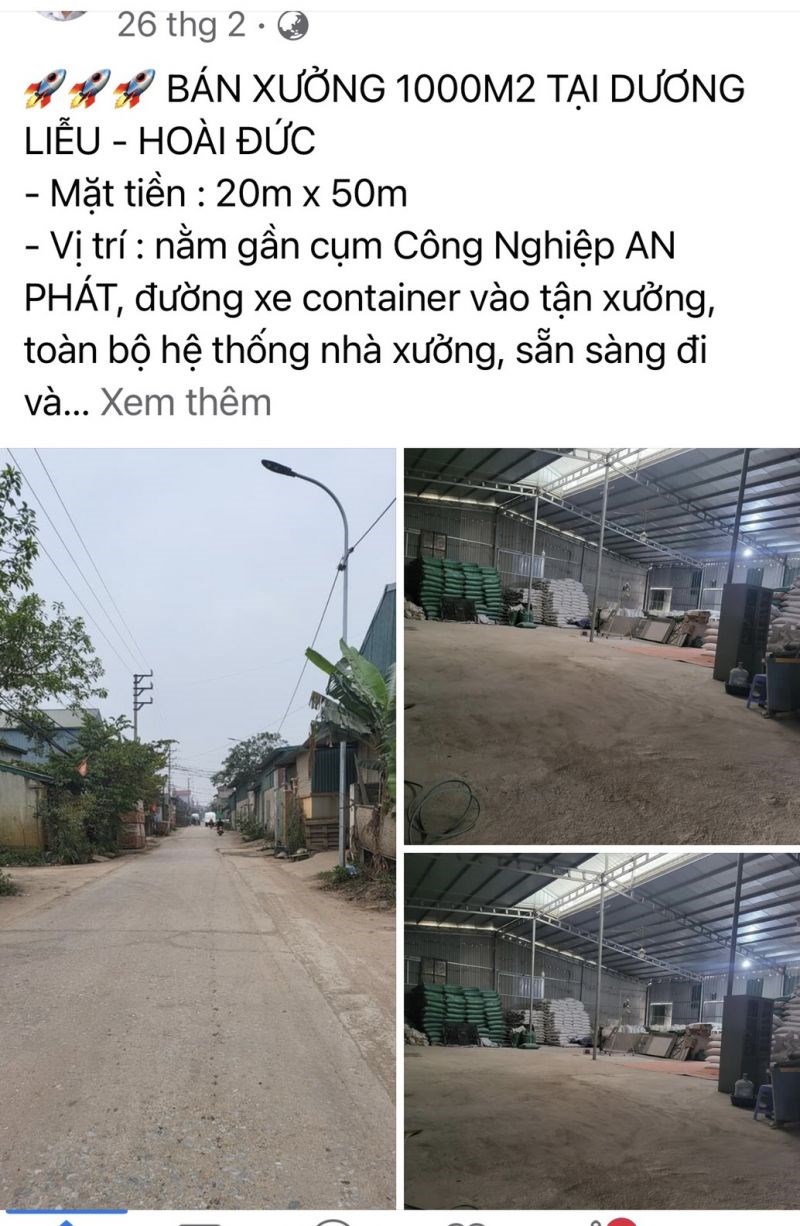 Rao bán xưởng xây dựng không phép trên đất nông nghiệp tại xã Dương Liễu