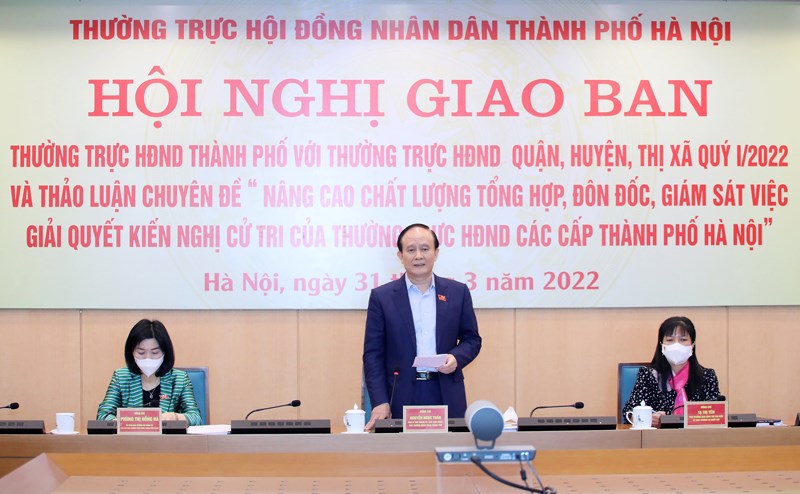 Chủ tịch HĐND thành phố Nguyễn Ngọc Tuấn phát biểu kết thúc hội nghị 	Ảnh: Quang Thái