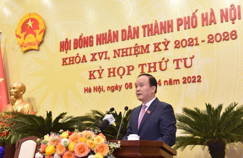 Đồng chí Nguyễn Ngọc Tuấn - Chủ tịch HĐND TP Hà Nội phát biểu khai mạc kỳ họp