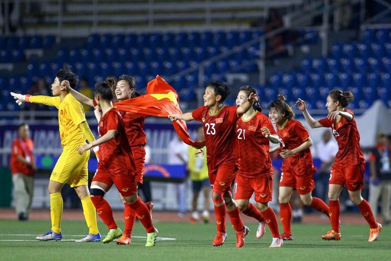 Đội tuyển bóng đá nữ Việt Nam dự SEA Games 31 	Ảnh: LT