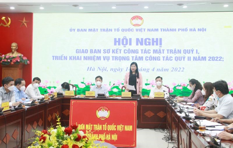 Chủ tịch Ủy ban MTTQ TP Hà Nội phát biểu