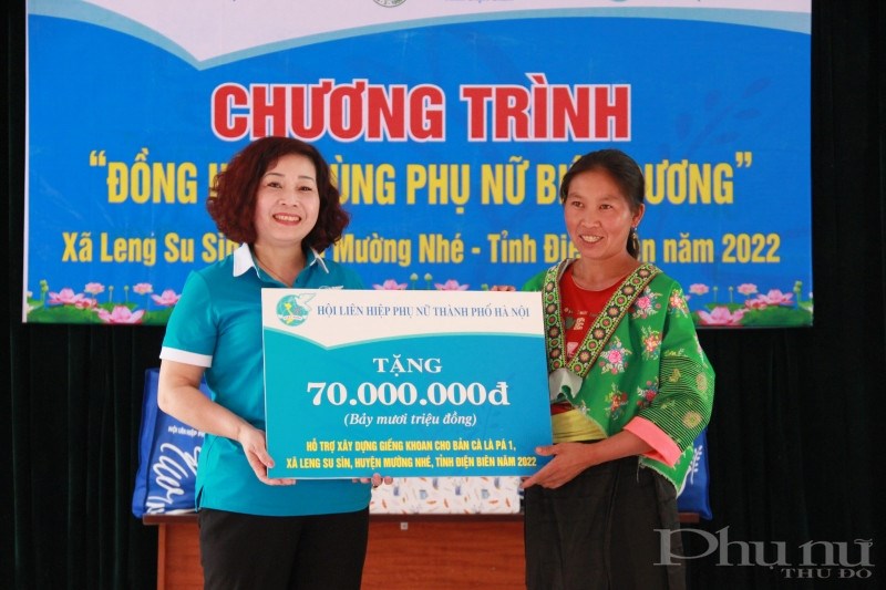 Hội LHPN Hà Nội hỗ trợ kinh phí xây dựng giếng khoan cho bản Cà Là Pá 1, xã Leng Su Sìn