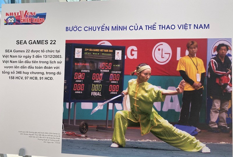 Hình ảnh VĐV Whusu Thuý Hiền được dùng làm minh hoạ cho giới thiệu về dấu mốc lịch sử của đoàn thể thao Việt Nam khi lần đầu tiên giành vị trí Nhất toàn đoàn tại SEA Games 22