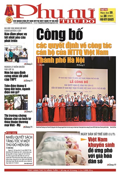 Báo Phụ nữ Thủ đô 28-25 số 1787