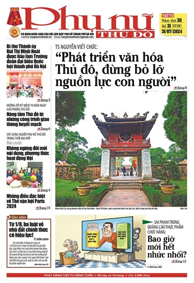 Báo Phụ nữ Thủ đô 31-24 số 1738