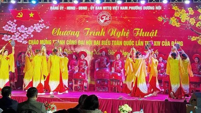 Phường Dương Nội tổ chức chương trình nghệ thuật chào mừng thành công Đại hội XIV của Đảng