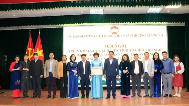 Ủy ban MTTQ Việt Nam phường Giảng Võ: Tổ chức Hội nghị đại biểu Nhân dân gắn với thực hiện “Tháng nghe dân nói”