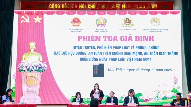 Xã Ứng Thiên: Phiên toà giả định giúp xây dựng môi trường học đường an toàn