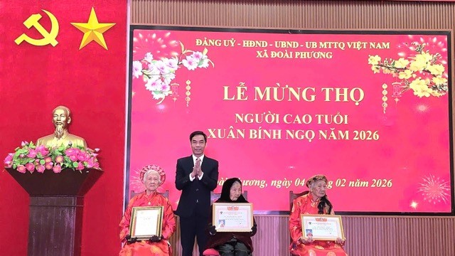 Xã Đoài Phương mừng thọ người cao tuổi dịp Tết Bính Ngọ 2026