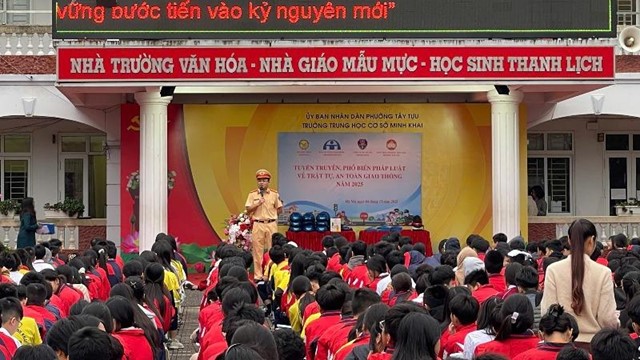 Phường Tây Tựu: Gần 1.500 học sinh được tuyên truyền Luật Giao thông đường bộ