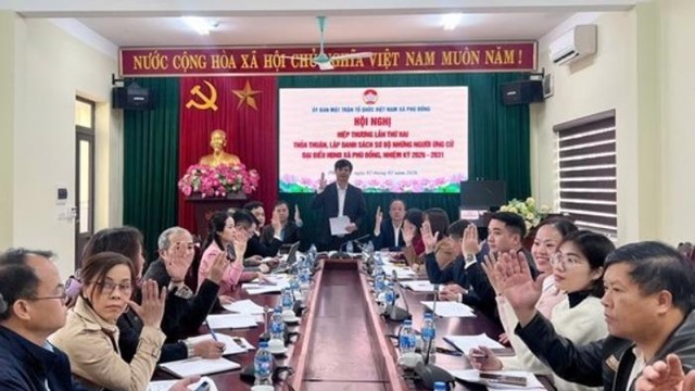 Xã Phù Đổng tổ chức Hội nghị hiệp thương lần thứ hai lập danh sách sơ bộ những người ứng cử đại biểu HĐND xã nhiệm kỳ 2026- 2031