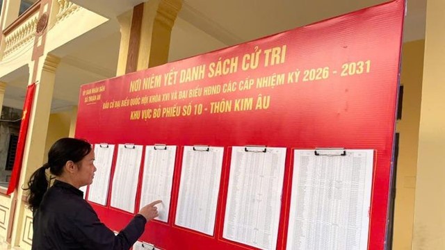  Xã Thuận An niêm yết danh sách cử tri theo đúng quy định và tiến độ đề ra