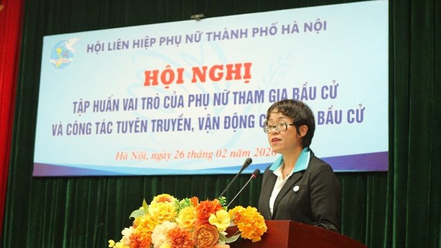 Lan tỏa thông điệp  Phụ nữ Thủ đô mặc áo dài đi bầu cử