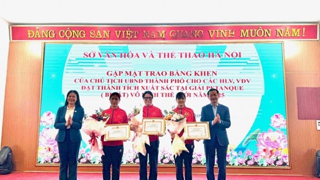 Hà Nội:  Khen thưởng HLV, VĐV xuất sắc tại giải Bi sắt vô địch thế giới năm 2025