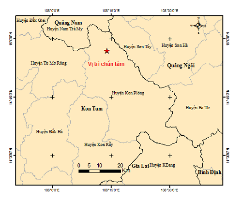 Kon Tum: Xảy ra trận động đất thứ 10 sau Tết