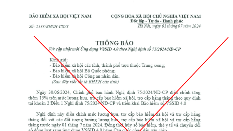Thủ đoạn giả mạo văn bản của BHXH Việt Nam để lừa tiền, đánh cắp tài khoản cá nhân