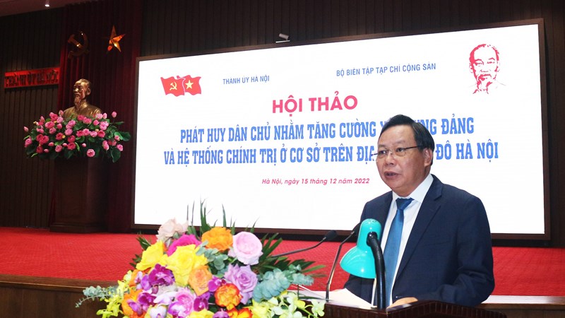 Phát huy dân chủ nhằm tăng cường xây dựng Đảng và hệ thống chính trị ở cơ sở trên địa bàn Thủ đô Hà Nội