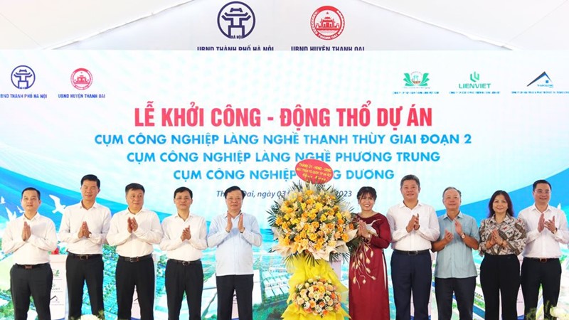 Hà Nội khởi công 3 cụm công nghiệp tại Thanh Oai có tổng mức đầu tư hơn 500 tỷ đồng