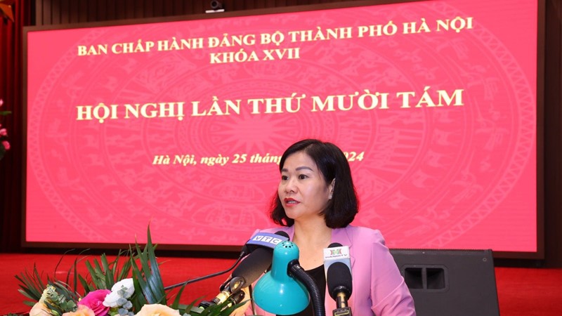 Bộ Chính trị phân công đồng chí Nguyễn Thị Tuyến điều hành Thành ủy Hà Nội  ​
