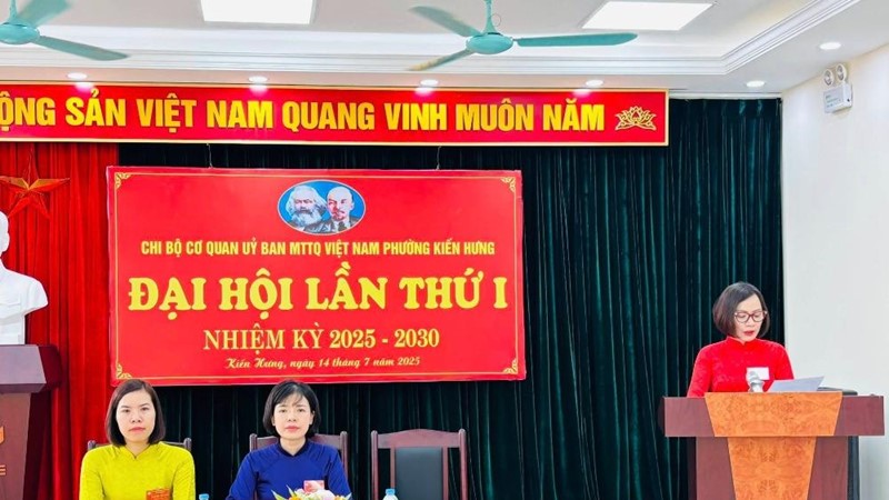 Đại hội Chi bộ Cơ quan UBMTTQ Việt Nam phường Kiến Hưng lần thứ I, nhiệm kỳ 2025-2030 thành công rực rỡ