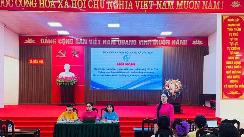 Hội nghị tổng kết công tác tổ chức Đại hội đại biểu Phụ nữ xã Dân Hòa lần thứ I, nhiệm kỳ 2025–2030
