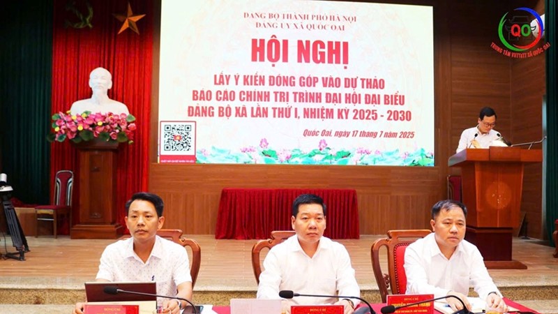 Đảng ủy xã Quốc Oai tổ chức hội nghị góp ý dự thảo báo cáo chính trị Đại hội Đảng bộ xã lần thứ Nhất