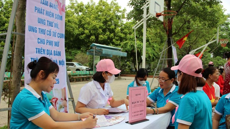 Tư vấn, tầm soát ung thư vú, ung thư cổ tử cung cho phụ nữ huyện Thanh Trì, Ba Vì