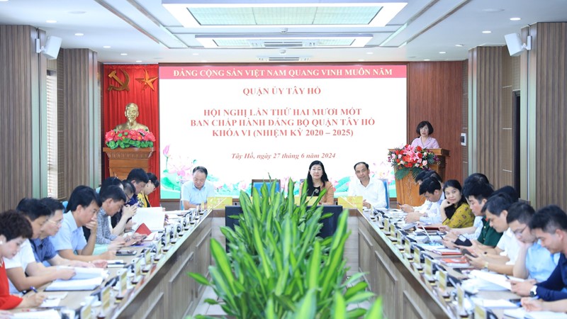 Đảng bộ quận Tây Hồ tiếp tục phấn đấu hoàn thành xuất sắc các nhiệm vụ chính trị của năm 2024