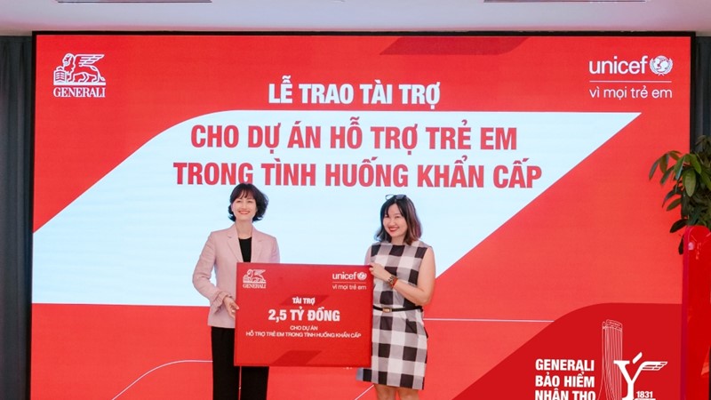 Generali tài trợ 2,5 tỷ đồng bảo vệ trẻ em vùng thiên tai tại Việt Nam