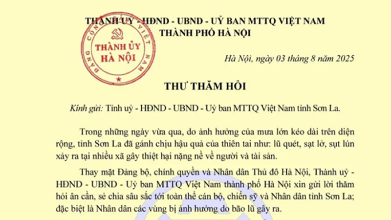 Hà Nội hỗ trợ khắc phục thiệt hại do mưa lũ tại Điện Biên và Sơn La