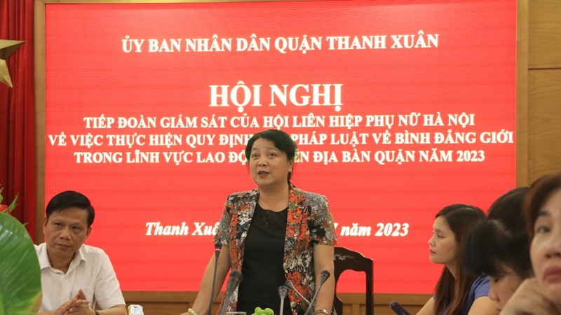 Giám sát việc thực hiện quy định pháp luật về bình đẳng giới tại quận Thanh Xuân. 