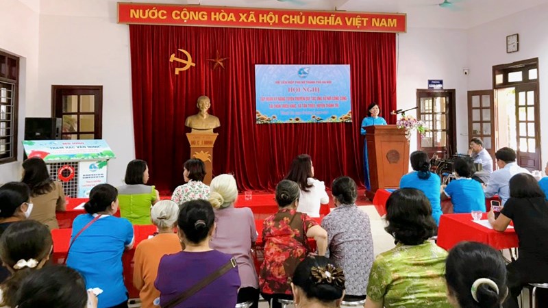 Hội LHPN huyện Thanh Trì: Tập huấn kỹ năng tuyên truyền quy tắc ứng xử nơi công cộng