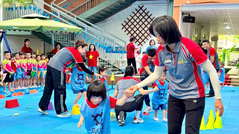 Trường Mầm non Số 6, quận Ba Đình: Rộn ràng Ngày hội thể thao ”Bé khỏe chào hè” năm 2024 