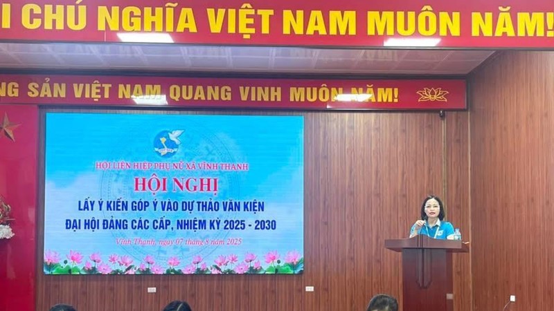 Hội LHPN xã Vĩnh Thanh: Lấy ý kiến góp ý vào Dự thảo Văn kiện Đại hội Đảng các cấp