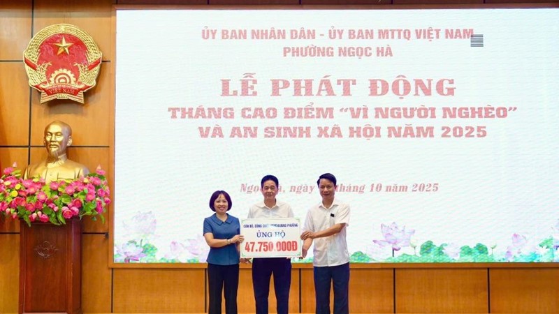 Phường Ngọc Hà: Tiếp nhận hơn 334 triệu đồng ủng hộ Quỹ “Vì người nghèo”