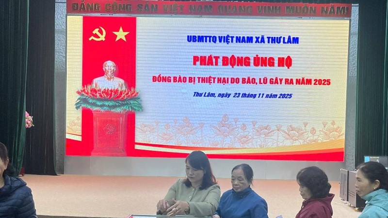 MTTQ xã Thư Lâm: Ủng hộ đồng bào miền Trung, Tây Nguyên bị thiệt hại do mưa lũ