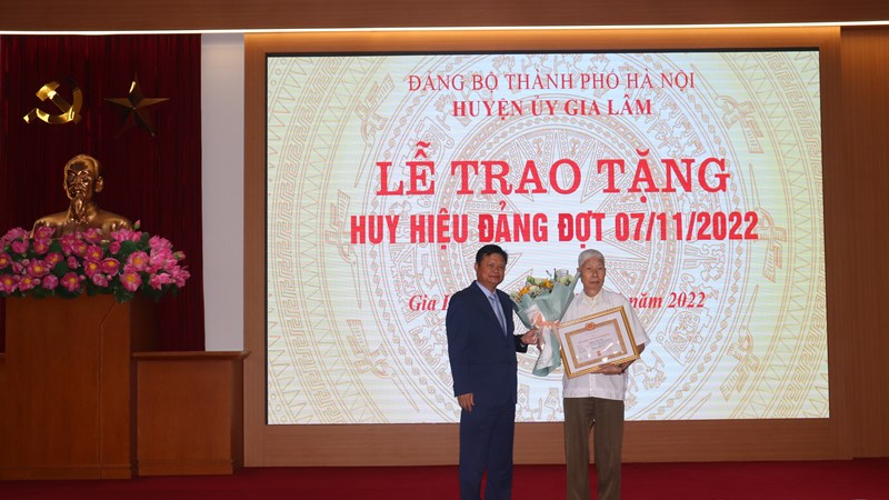 Huyện Gia Lâm: Trao tặng Huy hiệu Đảng cho 145 đảng viên
