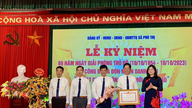 Xã Phú Thị (Gia Lâm) đón nhận danh hiệu đạt chuẩn Nông thôn mới nâng cao