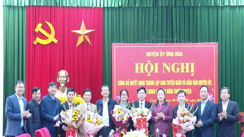 Ứng Hoà: Công bố thành lập Ban Tuyên giáo và Dân vận, các ban chuyên môn và nhân sự