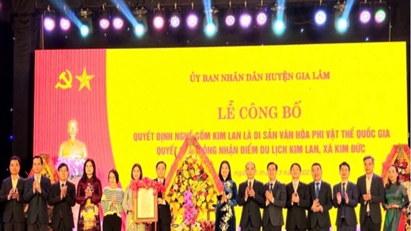 Công bố Di sản văn hóa phi vật thể Quốc gia và công nhận điểm du lịch Kim Lan