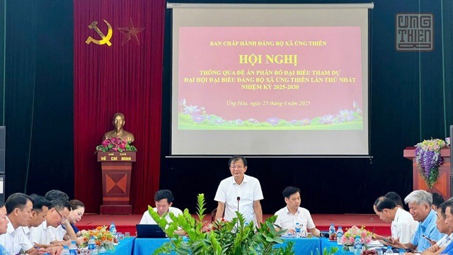 Xã Ứng Thiên mới vận hành thử nghiệm Ban Thường vụ Đảng ủy, Ban Chấp hành Đảng bộ 