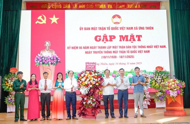 Xã Ứng Thiên tưng bừng các hoạt động kỷ niệm 95 năm Ngày truyền thống Mặt trận Tổ quốc Việt Nam