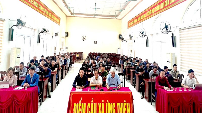 Xã Ứng Thiên: 130 đại biểu dự hội nghị tại điểm cầu Hội nghị toàn quốc triển khai công tác bầu cử