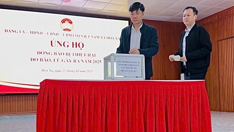 Xã Hoà Xá chung tay ủng hộ đồng bào bị thiệt hại do mưa lũ