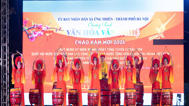 Xã Ứng Thiên tưng bừng chào mừng năm 2026 và ra mắt Trang truyền thông bầu cử đại biểu Quốc hội khóa XVI và HĐND các cấp