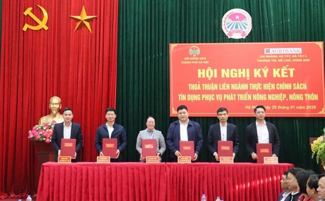 Hội Nông dân Hà Nội và Agribank ký kết thỏa thuận liên ngành về tín dụng nông nghiệp, nông thôn