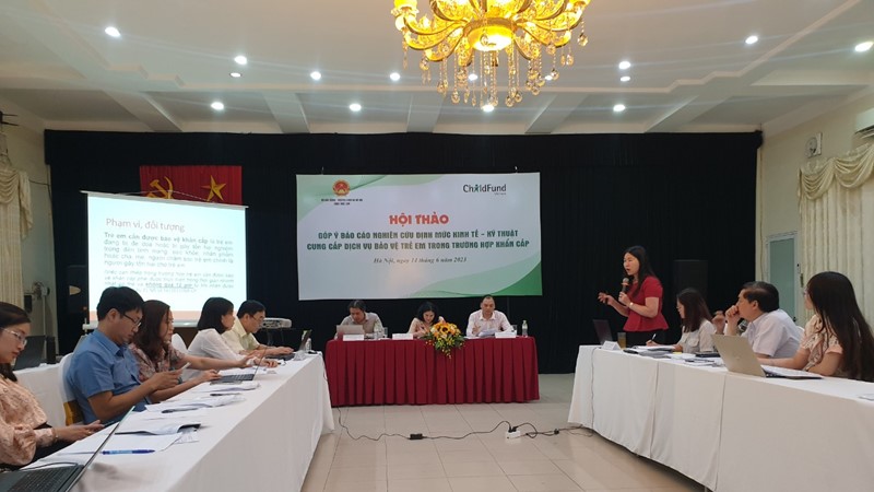 Nghiên cứu định mức kinh tế kỹ thuật cung cấp dịch vụ bảo vệ trẻ em trong trường hợp khẩn cấp