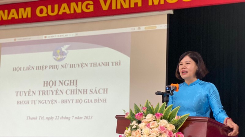 Hội LHPN huyện Thanh Trì: Tuyên truyền chính sách BHXH tự nguyện - BHYT hộ gia đình